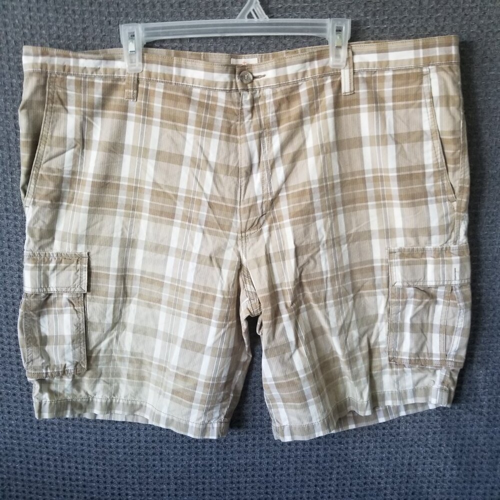 Dockers Tan Plaid Cargo Shorts Men's 44
